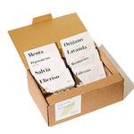 Bustine di spezie in scatola da collezione Menta, Origano, Salvia, Lavanda, Rosmarino, Elicriso