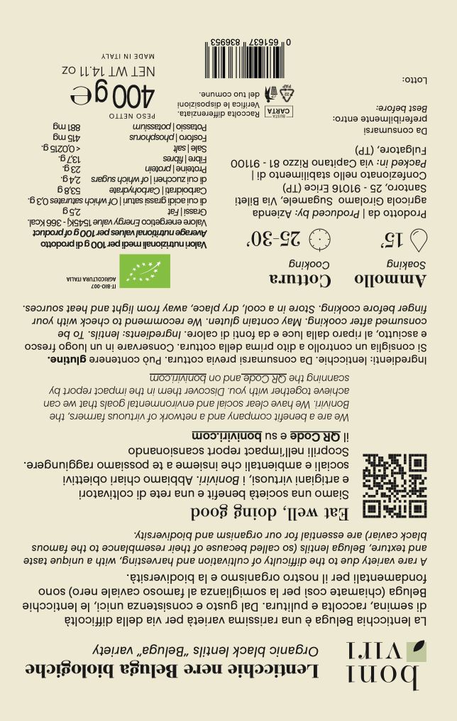 Organic Beluga Black Lentils