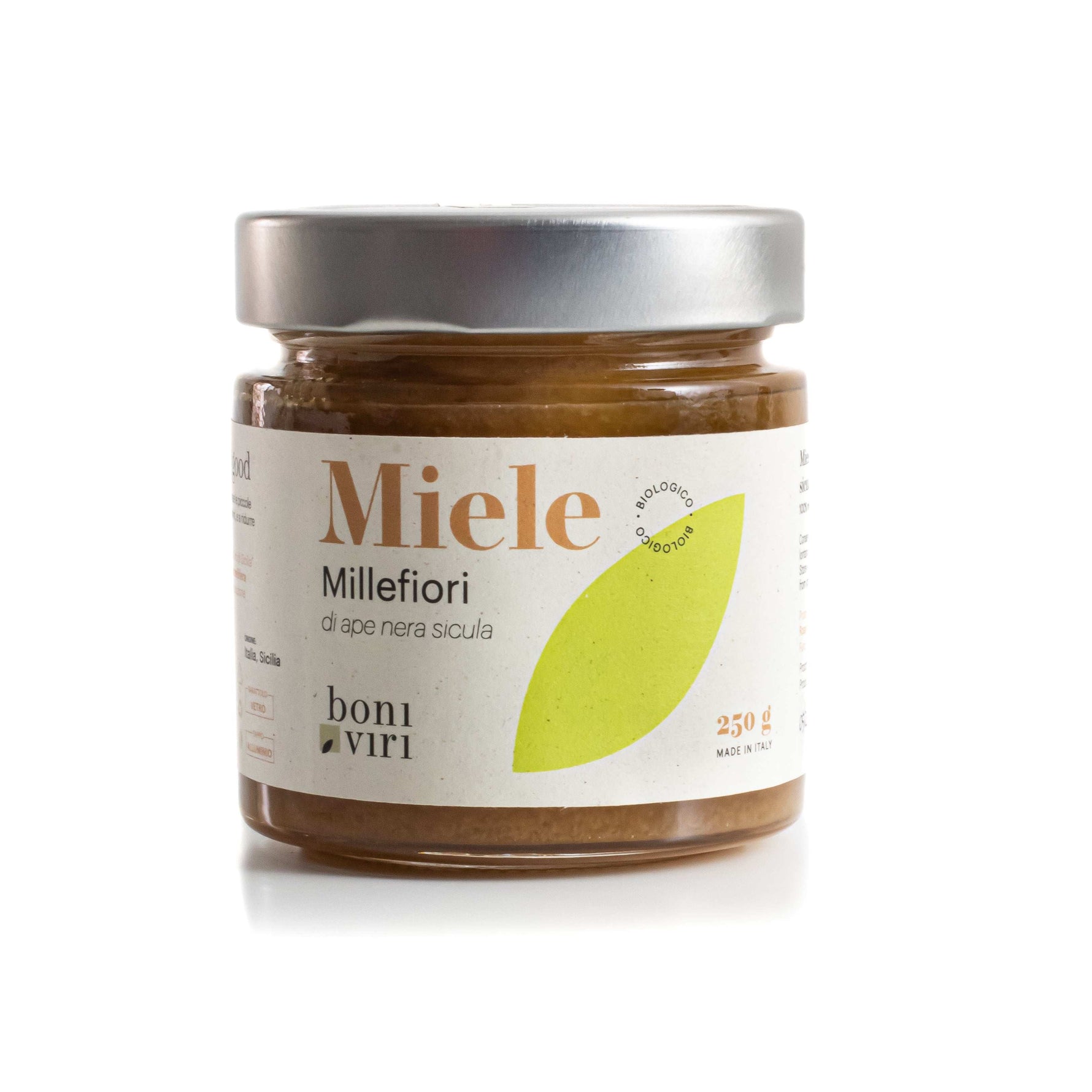Miele biologico siciliano millefiori in barattolo