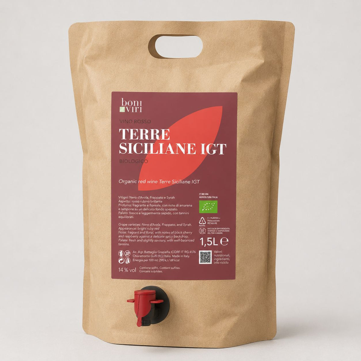 Nero d'Avola Vino Tinto Siciliano Bio