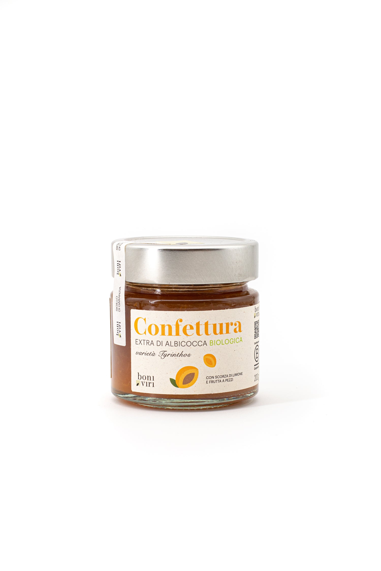 Confettura extra biologica di albicocca varietà Tyrinthos