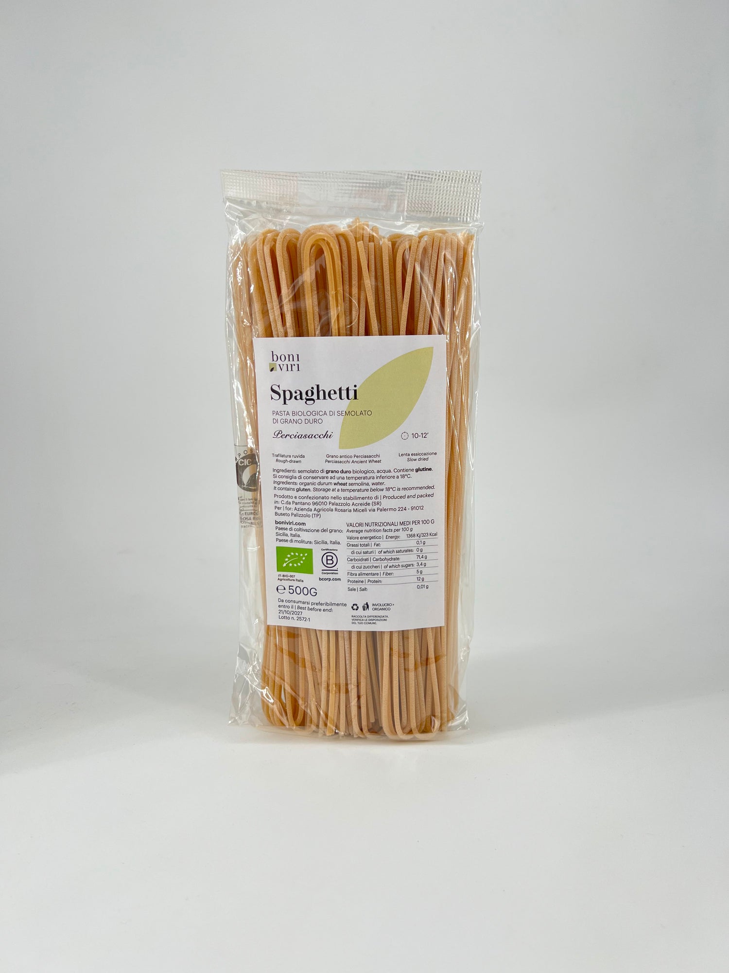 Pasta Spaghetti integrales Perciasacchi Bio