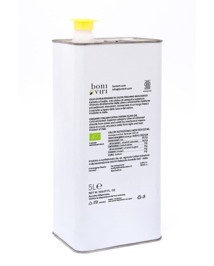 Latta 5 litri Olio Extravergine di Oliva Biologico 100% Italiano